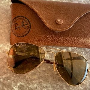 Ray Bans Aviators Polarized - Gold Frame and Brown Lens